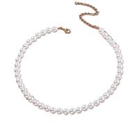 ERQIAO Gargantilla de perlas de imitación blancas, de moda, elegante, collar de cadena de boda para mujer, joyería de regalo, talla única, 35 x 8 mm, Ágata