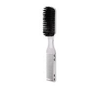 ERQIAO Peine para peinar la barba para hombre, fragmentos de cabello, barrido, cuidado del peinado de la barba, doble cabeza, multifuncional, cómodo peinado fácil de usar (plateado)