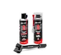 ERRECOM 1000 Miglia Clean&Lube Kit Cadena Moto Road; Incluye Desengrasante Cadena Bote Alta Presión 500mL+ Lubricante Cadena Moto de Carretera 500mL+ Huggie System y Extensión 90°+ Cepillo+ Guantes