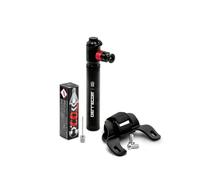 Errecom BKR 7105 Inflador Mini Dual Mode para Neumáticos de Bicicleta, Inflador Manual o con Cartucho de CO2 de 16 Gramos Incluido, Contiene Kit de Fijación y Funda de Neopreno