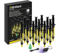 ERRECOM Brilliant 12Detectores Monodosis Fugas Gas Refrigerante AC/R 7,5ml | Fórmula Fluorescente UV, Incluye 12 Jeringas + Lámpara UV y Adaptador 5/16 SAE para Sistemas A/C y Refrigeración (R410a,R32)