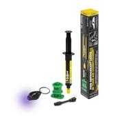 ERRECOM Brilliant Detector Monodosis Fugas Gas Refrigerante A/C 7,5 ml | Fórmula Fluorescente UV, Incluye Lámpara UV y Adaptador Auto para Válvula de Carga Lado Baja Presión Gas R1234yf