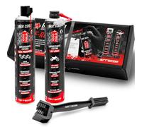 Errecom Clean&Lube Kit Cadena Moto OFF-ROAD; incluye Desengrasante Cadena Bote Alta Presión 750mL+ Lubricante Cadena Moto Todoterreno 750mL+ Huggie System y Extensión 90°+Cepillo+Guantes