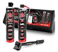 Errecom Clean&Lube Kit Cadena Moto ROAD; incluye Desengrasante Cadena Bote Alta Presión 750mL+ Lubricante Cadena Moto de Carretera 750mL+ Huggie System y Extensión 90°+cepillo+ guantes