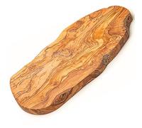 Erreke Tabla de Cortar de Madera Olivo Natural para Cocina, 39x18 cm, Estilo Mediterraneo Artesanal Rústico, Ideal para Servir, Picar, Carne, Barbacoa, Quesos, Pan, Aperitivos, Tapas