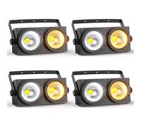 Erreyht 4PCS 200W COB Foco Escenario, Cegadoras LED COB Par Blanco Frío/Cálido Efecto con Activación por Sonido, Foco Par Teatro para Iglesia Discoteca Boda Iluminación de Audiencia Halloween Navidad