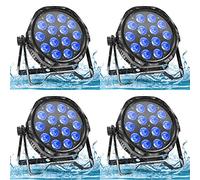 Erreyht 4PCS RGBW 70W Impermeable Par LED IP65, 14 LED Exterior Luz de Escenario con D mx 4/8CH Control y 52 cm Cable D MX, Focos Discoteca para Fiestas Clubes Bares Bodas Halloween Navidad