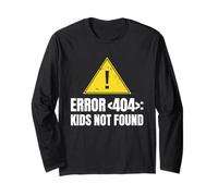 Error 404 Niños No Encontrados - Divertido Estilo de Vida Libre de Niños Manga Larga