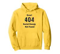 Error 404 Social Energy Not Found Funny Introvert Gamer Sudadera con Capucha