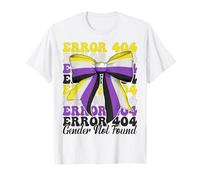 Error Divertido del Orgullo de la Bandera no binaria 404 Género no Encontrado Camiseta