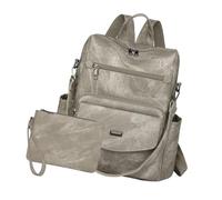 ERRORY 2 mochilas de piel sintética para mujer, diseñadoras, bolso de hombro para mujer, bolsos de mano de viaje de trabajo con monederos, mochilas de piel sintética, bolso de hombro, Gray