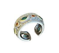 ERRORY Anillos de boda geométricos para citas, joyería de dedo de piedra vintage, textura de aleación, adecuados para uso diario y regalo Maneater Eye Stone Open, One Size, como se describe, como se