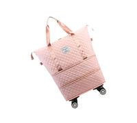 ERRORY Bolsa deportiva de gran capacidad, bolsa de fitness con ruedas, para fines de semana, equipaje expandible durante la noche para vacaciones, deportes, plegable, con ruedas, equipaje expandible