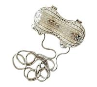 ERRORY Bolso bandolera para mujer, con forma de cacahuete, correa de cadena para el hombro, pequeña, decorativa, encantador, mensajero, para mujer, Silver