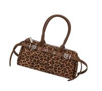 ERRORY Bolso de hombro contemporáneo con estampado de leopardo retro, bolso de mano de gran tamaño en las axilas para mujer, oficina, viajes, casual, diario, resistente al desgarro, ante diario