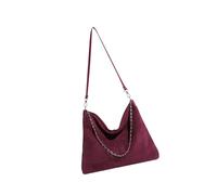 ERRORY Bolso de hombro de ante de moda para mujer, bolso de mano suave con asa superior, bolso de mano para viajes, universidad, trabajo, bolso de mano para mujer, Red, One Size