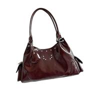 ERRORY Bolso de hombro grande con diseño coreano, ligero para las axilas, tela de poliuretano, impermeable, funcional para uso diario, a la moda, casual, para desarmar, café, One Size