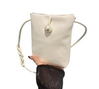 ERRORY Bolso de hombro trenzado de moda para teléfono, pequeño bolso cruzado de piel sintética, bolso cruzado casual diario esencial almacenamiento diario bolsa de transporte, White