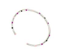 ERRORY Brazalete de cobre ajustable abierto con diseño contemporáneo de goteo, elegante accesorio de muñeca para trajes de moda, joyería flexible y semiabierta, talla única, como se describe