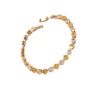 ERRORY Cadena de tenis unisex contemporánea con circonitas cúbicas coloridas, longitud ajustable, joyería de muñeca, diseño geométrico, cadena de tenis unisex, talla única, como se describe