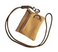 ERRORY Cartera pequeña con cremallera para tokens de acceso, diseños de tela de la universidad inmune al agua, clip de apéndice, accesorios de viaje, monedero digital con código pequeño, Khaki