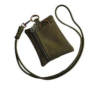 ERRORY Cartera pequeña con cremallera para tokens de acceso, diseños de tela de la universidad inmune al agua, clip de apéndice, accesorios de viaje, monedero digital con código pequeño, Verde militar