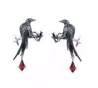 ERRORY Clip artístico de oreja de cuervo sin perforación, diseño ligero alternativo a los aretes tradicionales de escritura de cuervo