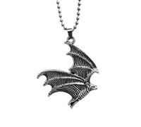 ERRORY Colgante artístico de murciélago, cadena gótica, accesorio versátil, cadena de clavícula para trajes vanguardistas y regalo de joyería alternativa de murciélago