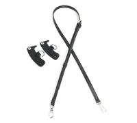 ERRORY Correa de hombro de piel sintética de repuesto ajustable para albóndigas, cruzada, ajustable, cinturón de piel sintética para hombro, Black, silver buckle