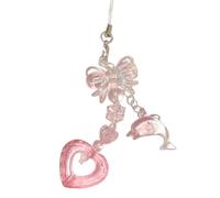 ERRORY Correas de teléfono con colgante de delfín y corazón de moda, cordón de bolsillo, llavero, mochila, decoración de coche, cadena colgante de teléfono, cordón para cadena de abalorios de dibujos