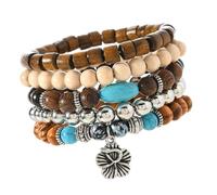 ERRORY Cuentas de concha de coco natural con acento turquesa para mujer, estilos de joyería, accesorios de muñeca, cadena de mano de concha de coco natural, One Size, como se describe