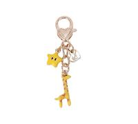 ERRORY Divertido llavero con temática de animales con jirafa y caballo balancín en aleación de alta calidad para mayor durabilidad y disfrute diario, llavero de personajes de dibujos animados, jirafa