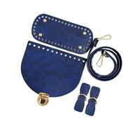 ERRORY Diys - Juego de bolsas de piel sintética para tejer con correa, solapa, bolsas inferiores, accesorios para bolsas de hombro, asas para hacer, azul real, One Size