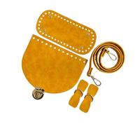 ERRORY Diys - Juego de bolsas de piel sintética para tejer con correa, solapa, bolsas inferiores, accesorios para bolsas de hombro, asas para hacer, Amarillo, One Size
