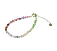 ERRORY Elegante pulsera de cuentas de cristal con cuentas pequeñas, delicada cadena de mano, elegantes pulseras apilables para mujer, arco iris, talla única, como se describe