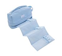 ERRORY Estuche de gran capacidad, impermeable, de PVC, con múltiples compartimentos, organizador de bolígrafos para escuela, oficina, viajes, examen, Blue, Mass Beauty