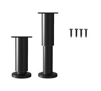 ERRORY Juego de 2 patas de metal ajustables en altura con almohadilla antideslizante, patas de mesa de café para armarios, mesas de café y sofás