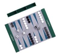 ERRORY Juego de backgammon de piel sintética fácil de transportar con piezas acrílicas, perfecto para diversión familiar, juego familiar para parque de playa y uso doméstico