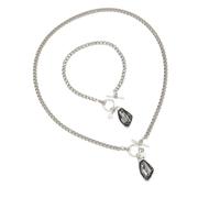 ERRORY Juego de collar de acrílico negro de forma irregular contemporánea, a prueba de alergias, para regalo, juego de joyas acrílicas de diamantes negros, One Size, como se describe, como se describe