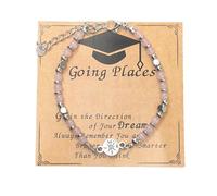 ERRORY Juego de joyas de graduación ajustable para regalos conmemorativos de amigos universitarios con caja de piedras preciosas para graduados, One Size, como se describe