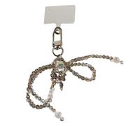 ERRORY Llavero con colgante de lazo dulce para mujer, cadena de teléfono con cámara, dije creativo para mochila y funda, colgante colgante con lazo, Negro, Talla única