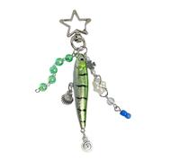 ERRORY Llavero con forma de pez de natación con movimiento articulado, decoración para llaves, mochilas y bolsa de deporte, cadena de peces articulada, verde, Talla única