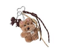 ERRORY Llavero de tela agradable con diseño de canino de felpa, colgante de bolsa de seguridad, llavero de moda para bolsos, decoración, ocasión, abalorio de perro de peluche