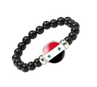 ERRORY Pulsera elegante con banderas sirias negras que ofrece cultura e individualidad para eventos casuales o culturales, color negro, talla única, como se describe