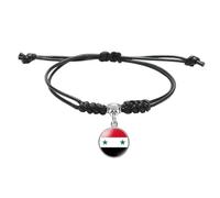 ERRORY Pulsera elegante con banderas sirias negras que ofrece cultura e individualidad para eventos casuales o culturales, color negro, talla única, como se describe