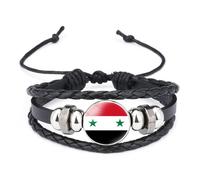ERRORY Pulsera elegante con banderas sirias negras que ofrece cultura e individualidad para eventos casuales o culturales, color negro, talla única, como se describe