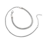 ERRORY Pulsera no alérgica sin deslustre, ajuste casual, joyería de regalo para ella, uso diario, pulsera apilable de múltiples capas, talla única, como se describe