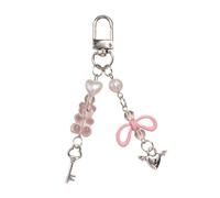 ERRORY Sweet Cool Heart Bear Bead Charm - Correas para teléfono, llavero de bolsillo, decoración colgante para llaves, bolso, bolso, lindo corazón oso, correas de teléfono, llavero hecho a mano