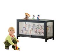 errtsdb 1 Capa Vitrina Expositora De Pie Negro, 70x33x40cm Vitrina Expositora, Vitrina Salon Armario De Almacenamiento para Sala de Estar Dormitorio(Transparente por Todos Lados)