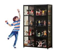 errtsdb Vitrinas Expositoras, Vitrina Expositora para Colecciones, Estanteria Cristal Expositor, Gran Capacidad De Carga para Figuras Coleccionables(82x33x130cm/Negro)